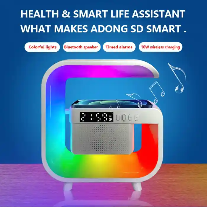 G3 Mini RGB Bedside Lamp Alarm Clock Wireless Charger & Bluetooth Speake